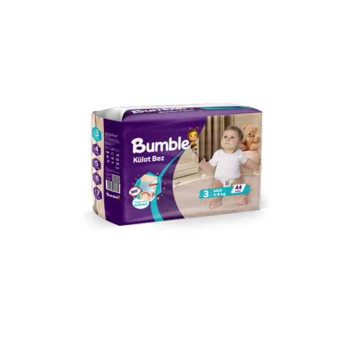 Bumble 3 Numara Külot Bez Midi Paket (4-9) kg 44 Adet