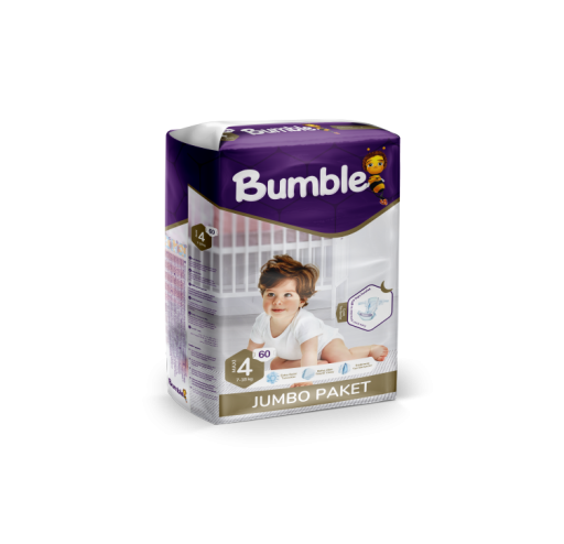 Bumble 4 Numara Maxi Bebek Bezi Jumbo Paket (7-14) kg 60 Adet