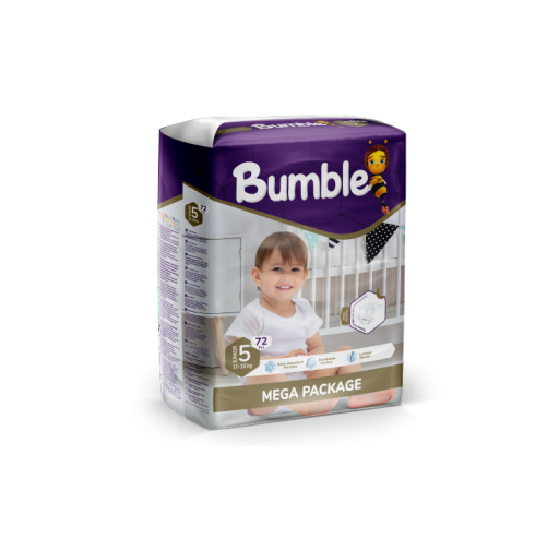 Bumble 5 Numara Junior Bebek Bezi Mega Paket (11-18) kg 72 Adet