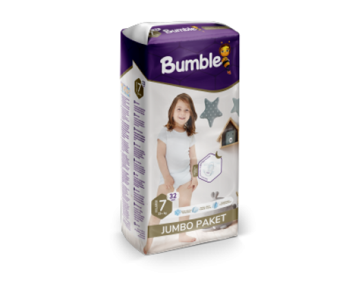 Bumble 7 Numara XXL Bebek Bezi Jumbo Paket (19+) kg 32 Adet