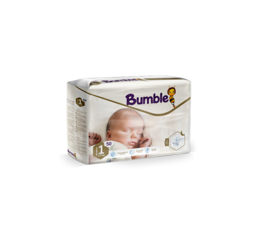 BUMBLE 1 NUMARA YENİDOĞAN BEBEK BEZİ TWİN PAKET (2-5) KG 50 ADET