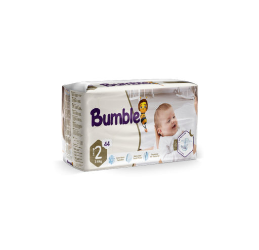 BUMBLE 2 NUMARA MİNİ BEBEK BEZİ TWİN PAKET (3-6) KG 44 ADET