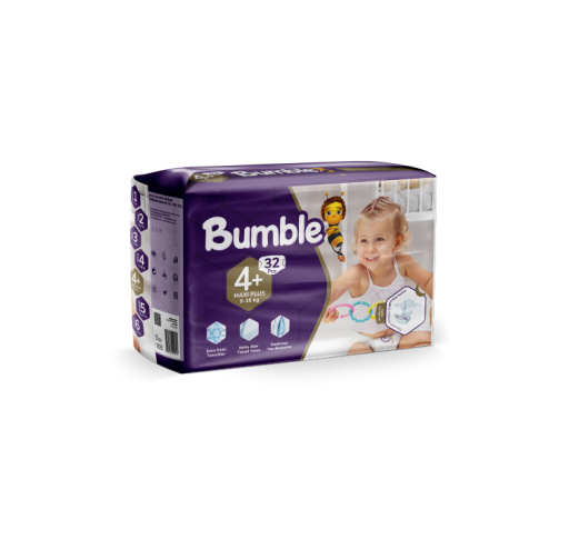 BUMBLE 4+ NUMARA MAXİ PLUS BEBEK BEZİ TWİN PAKET (9-16) KG 32 ADET