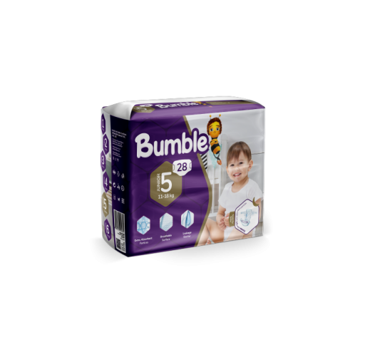 BUMBLE 5 NUMARA JUNİOR BEBEK BEZİ TWİN PAKET (11-18) KG 28 ADET